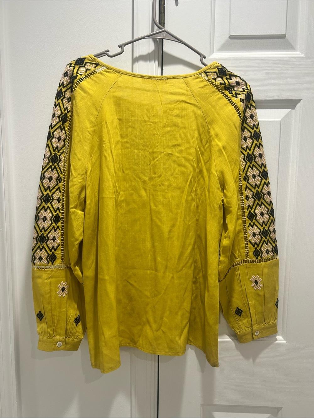 Solitaire Mustard Yellow Embroidered Tunic Top - Picture 2 of 3